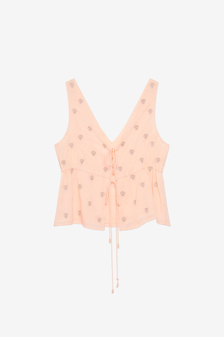 Strappy Top With Embroidery