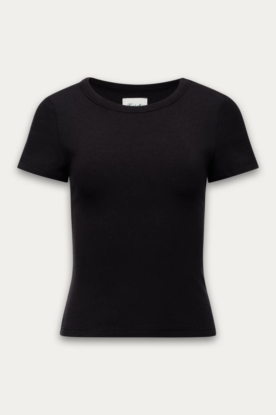 Plush Rib Tee in Vintage Black