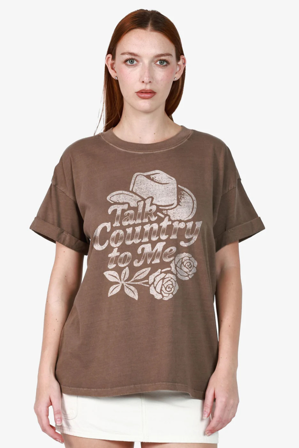 Talk Country to Me Espresso Boyfriend Tee