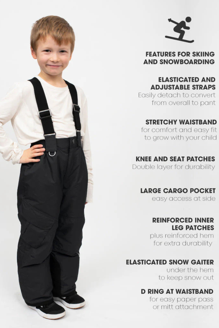 Snowrider Convertible Ski Overalls - Black