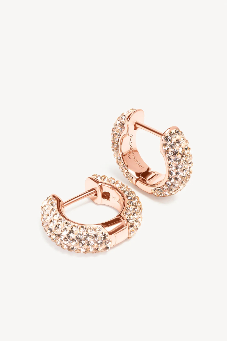 Small Sparkle Hoop Earrings in Rose Gold