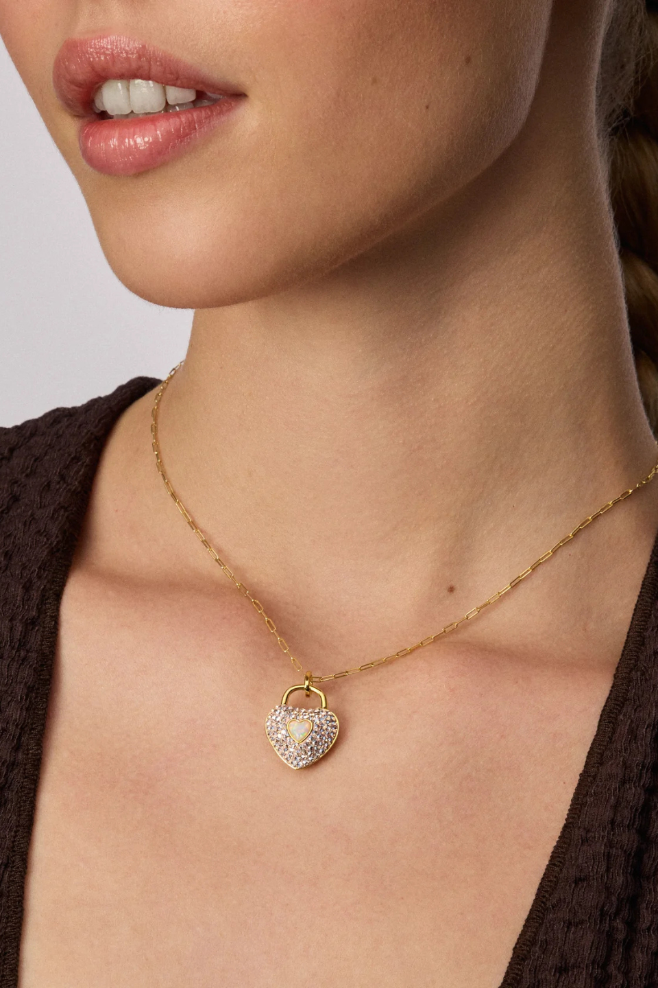 Champagne Sparkle Heart Charm