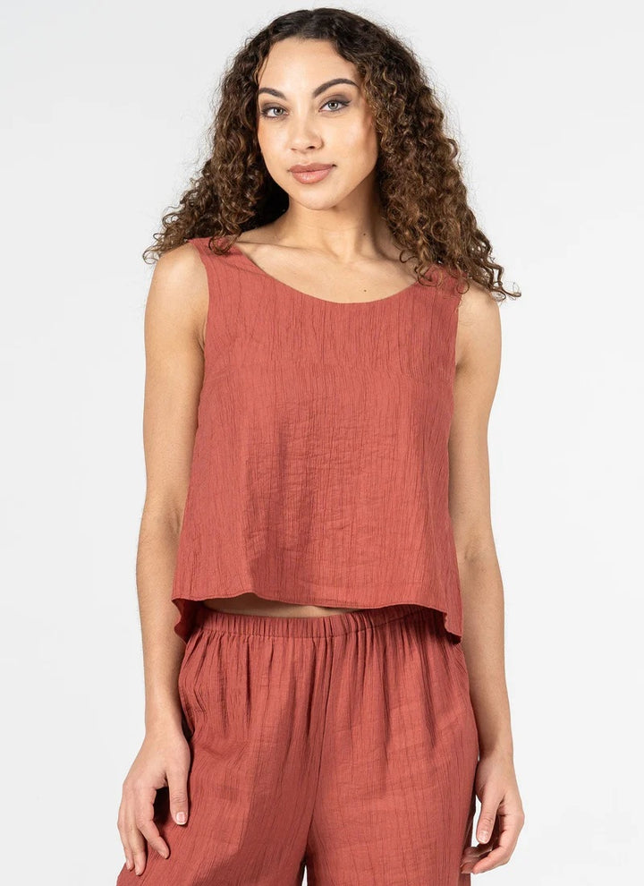 Rayon Blend Tie Back Tank