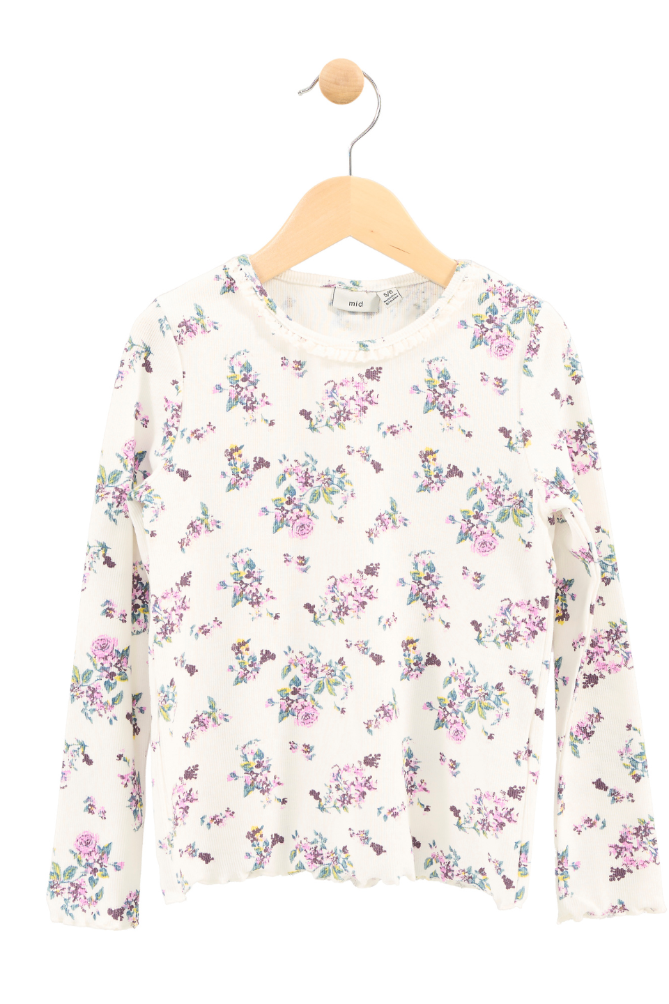 Lace-Trim Longsleeve Rib Top