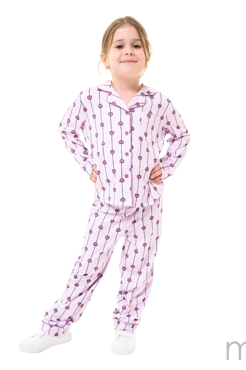 Heart-Link PJ Set with Scrunchie