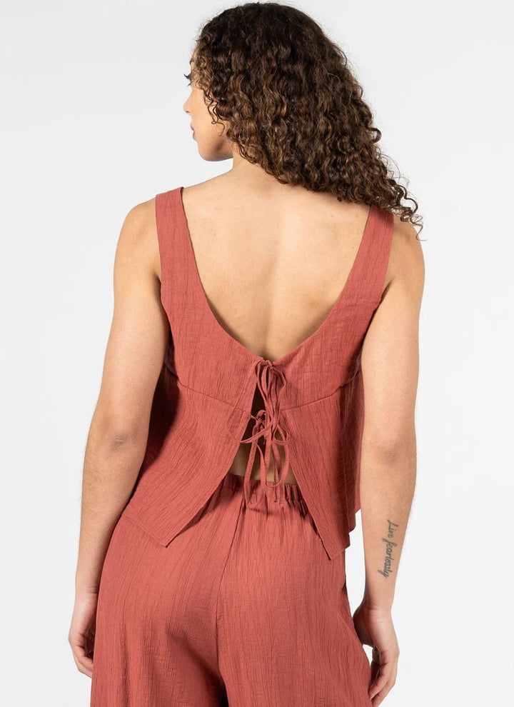 Rayon Blend Tie Back Tank