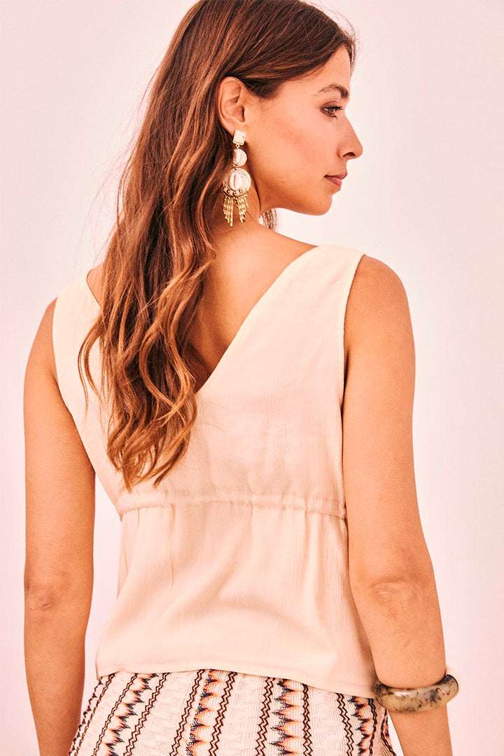 Strappy Top With Embroidery