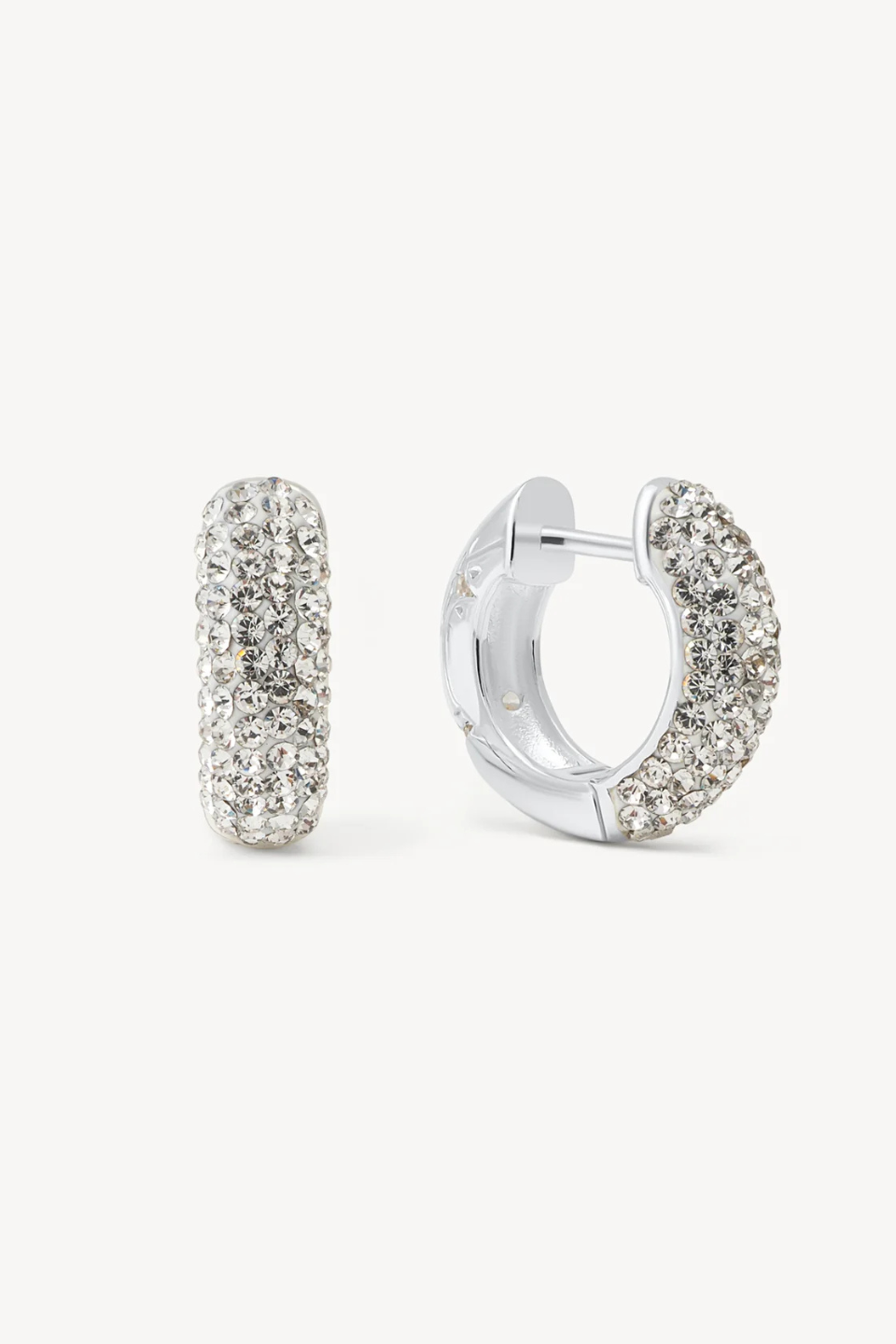 Starburst Sparkle Reversible Hoop Earrings in White
