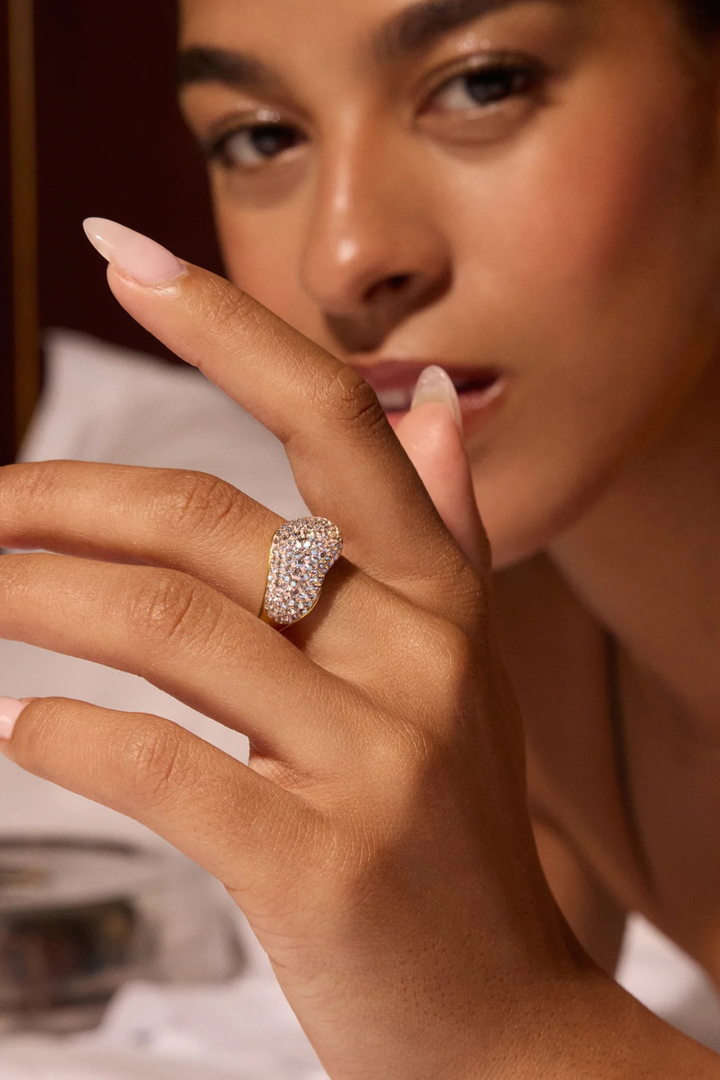 Champagne Sparkle Wave Ring