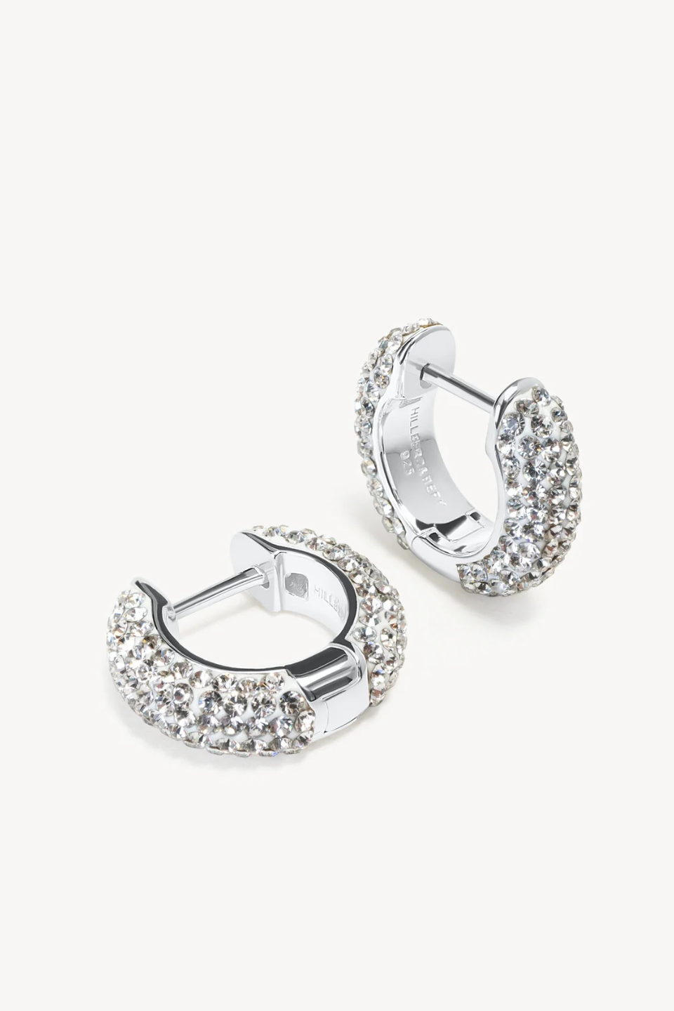 Small Sparkle Hoop Earrings in White