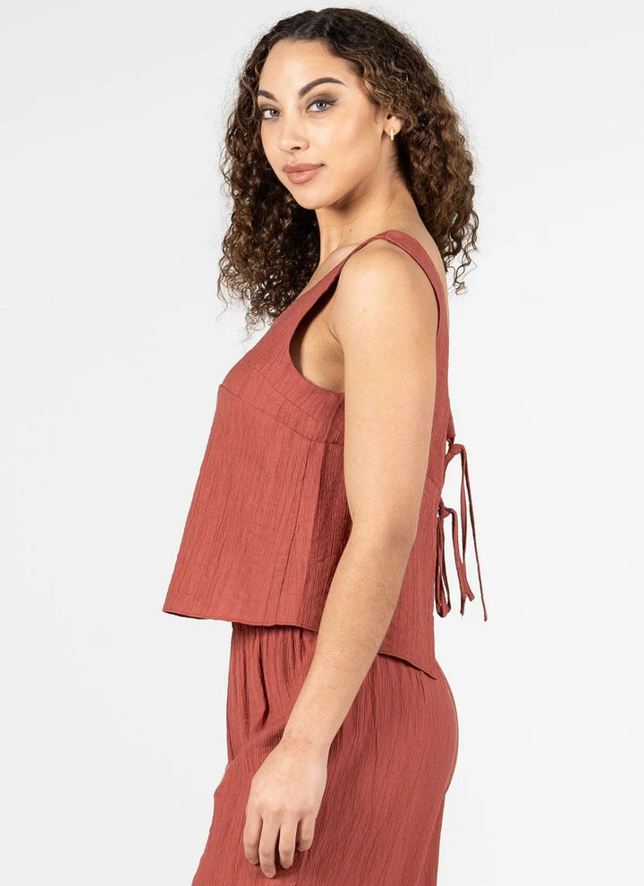 Rayon Blend Tie Back Tank