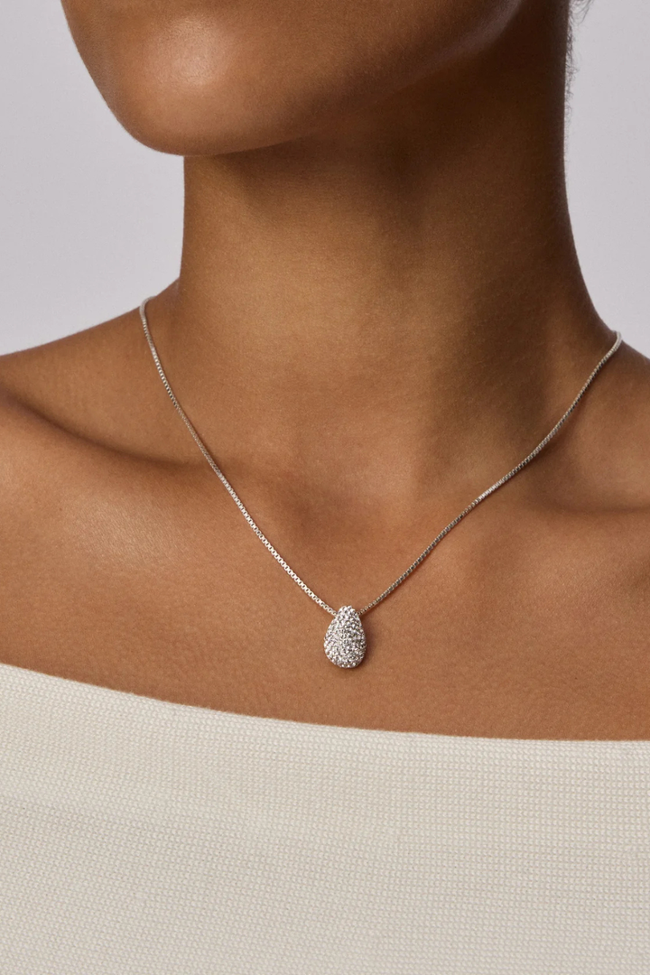 Sparkle Mini Drop Charm in White