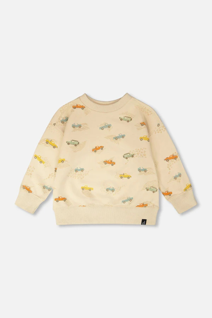 French Terry Sweatshirt Jeep Print