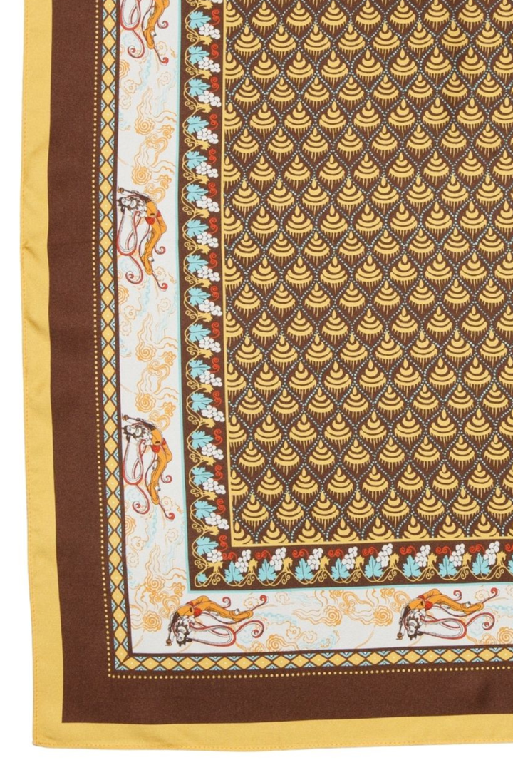 Palm Palm Celeste Silk Neck Scarf