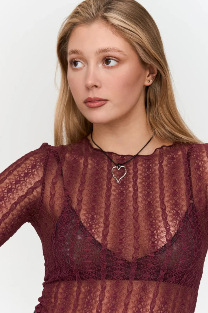 Bordeaux Lace Top