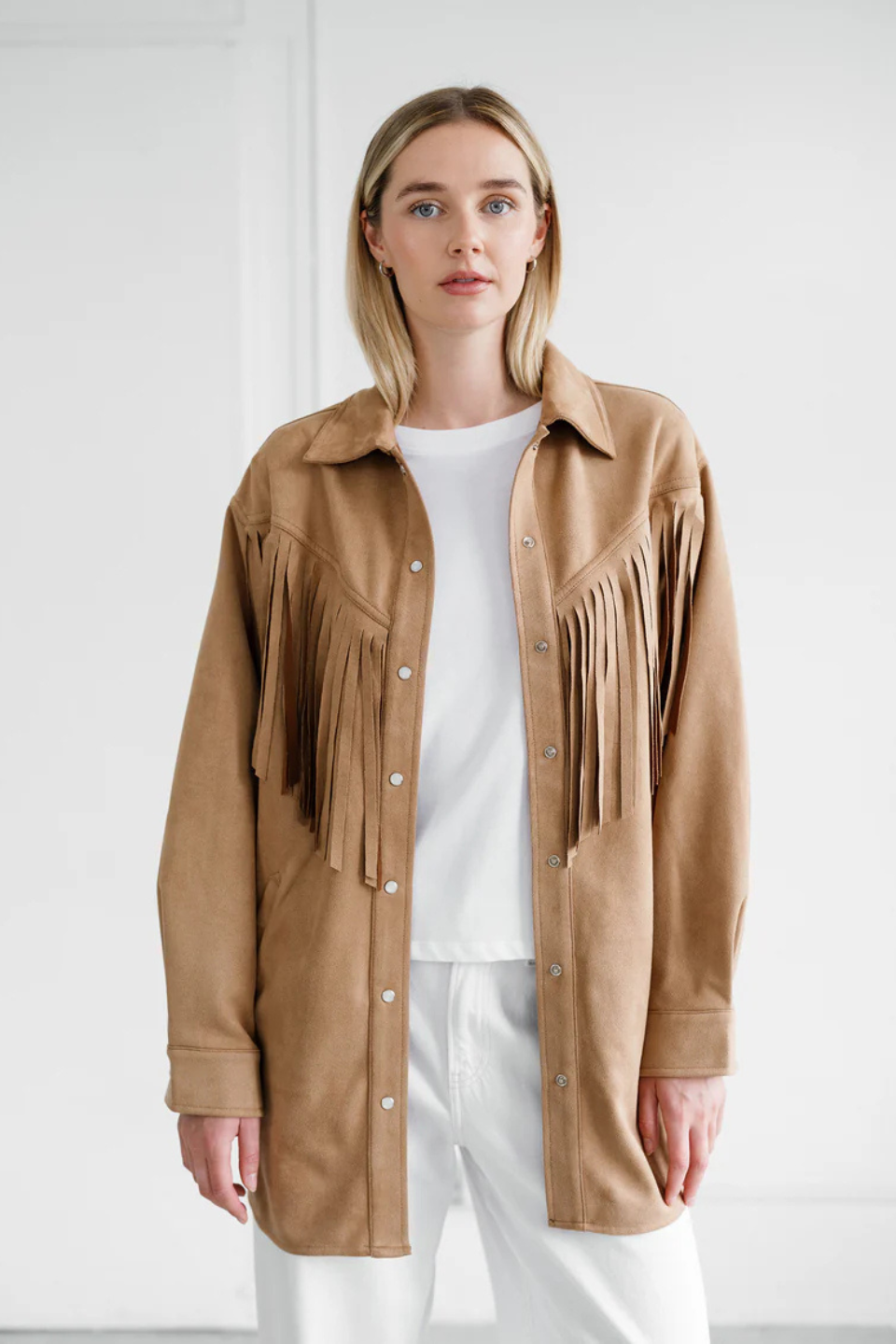 Brunette The Label Suede Fringe Jacket Brunette