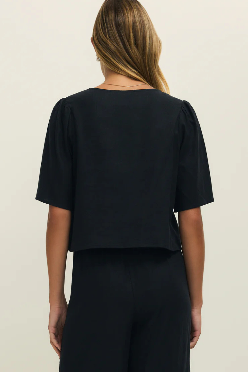 La Belle Linen Cropped Top - Hot Peppers Clothing