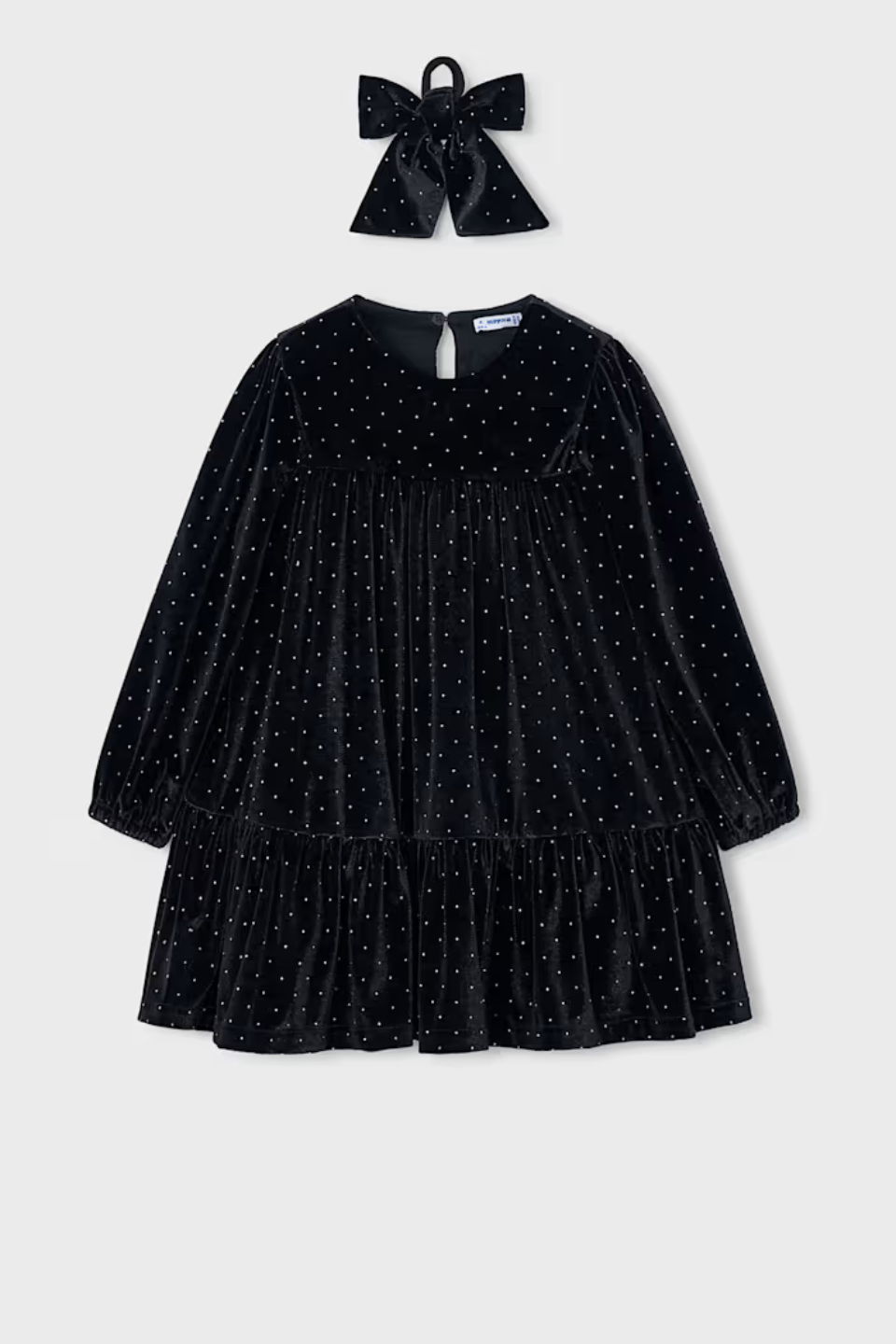 Mayoral Girl Velvet Dress With Scrunchie