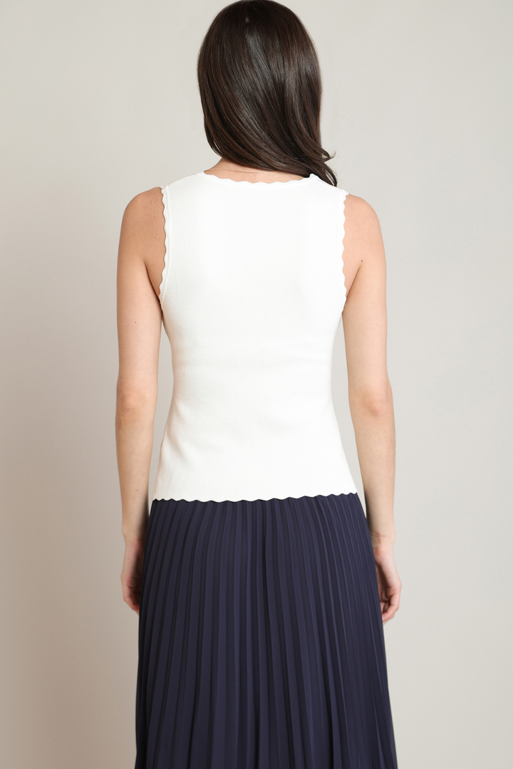 Black Tape Cara Scalloped Knit Top