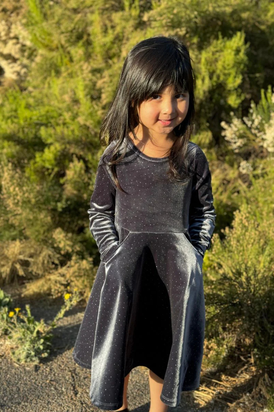 Merilee Dress - Charcoal Sparkle