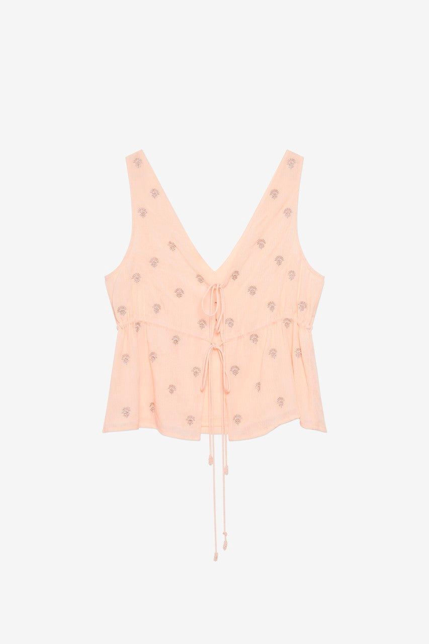 Strappy Top With Embroidery