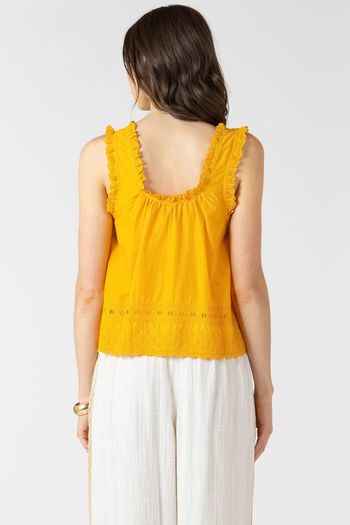 Dex Langley Embroidered Lace Trim Tank - Hot Peppers Clothing