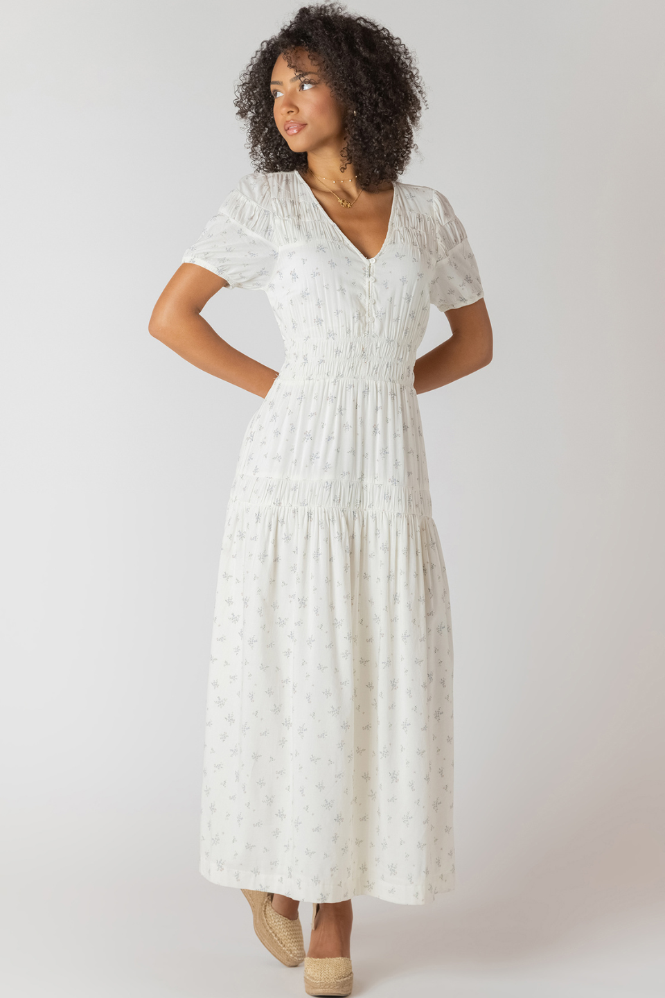 Dixie Button Smocking Dress - Hot Peppers Clothing