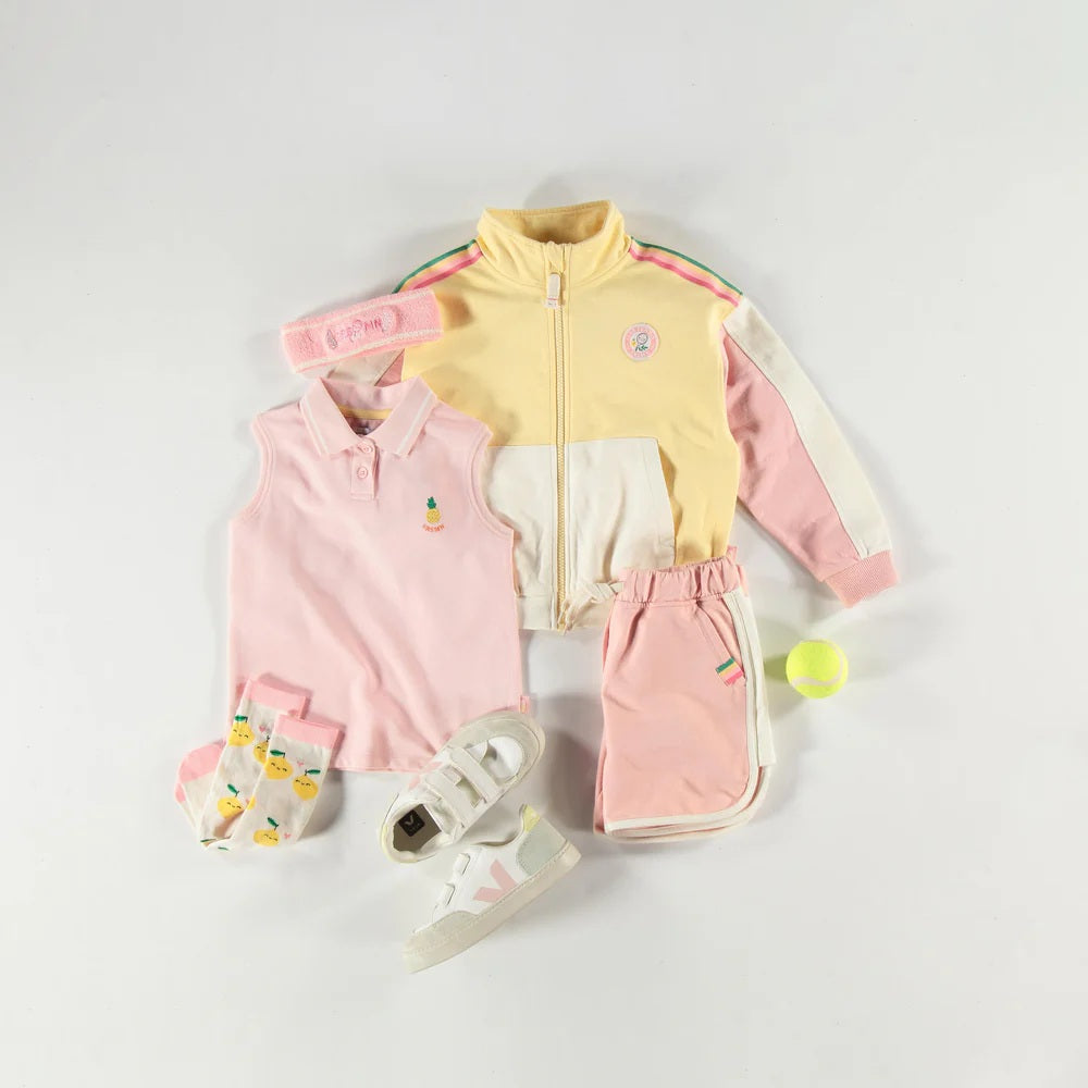 Sporty pink shorts in french cotton