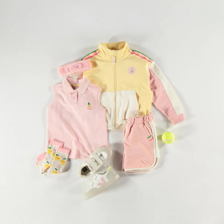 Sporty pink shorts in french cotton