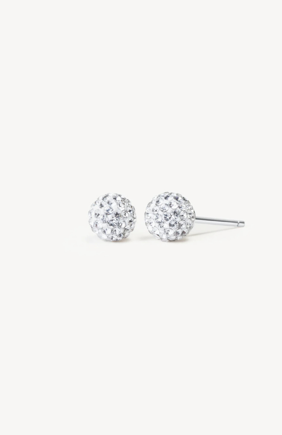 White Mini Sparkle Ball™ Stud Earrings