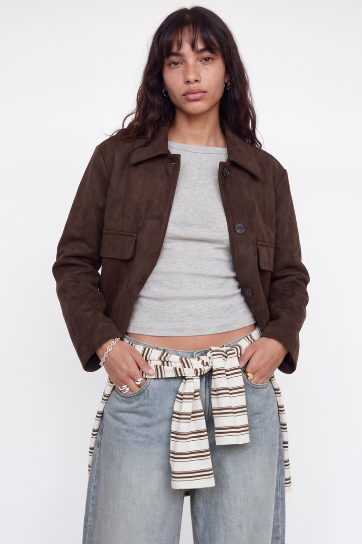 JJXX Luisa Brushed Spread Collar Jacket