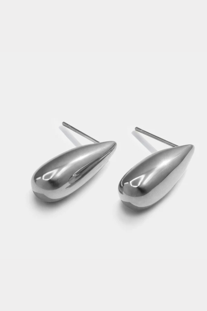 Silver stainless steel drop earrings - Hot Peppers Clothing