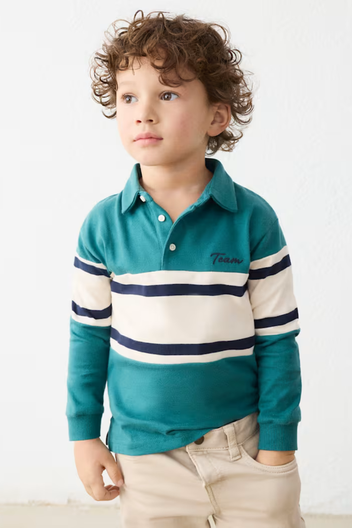 Mayoral Boy Mixed Fabric Polo