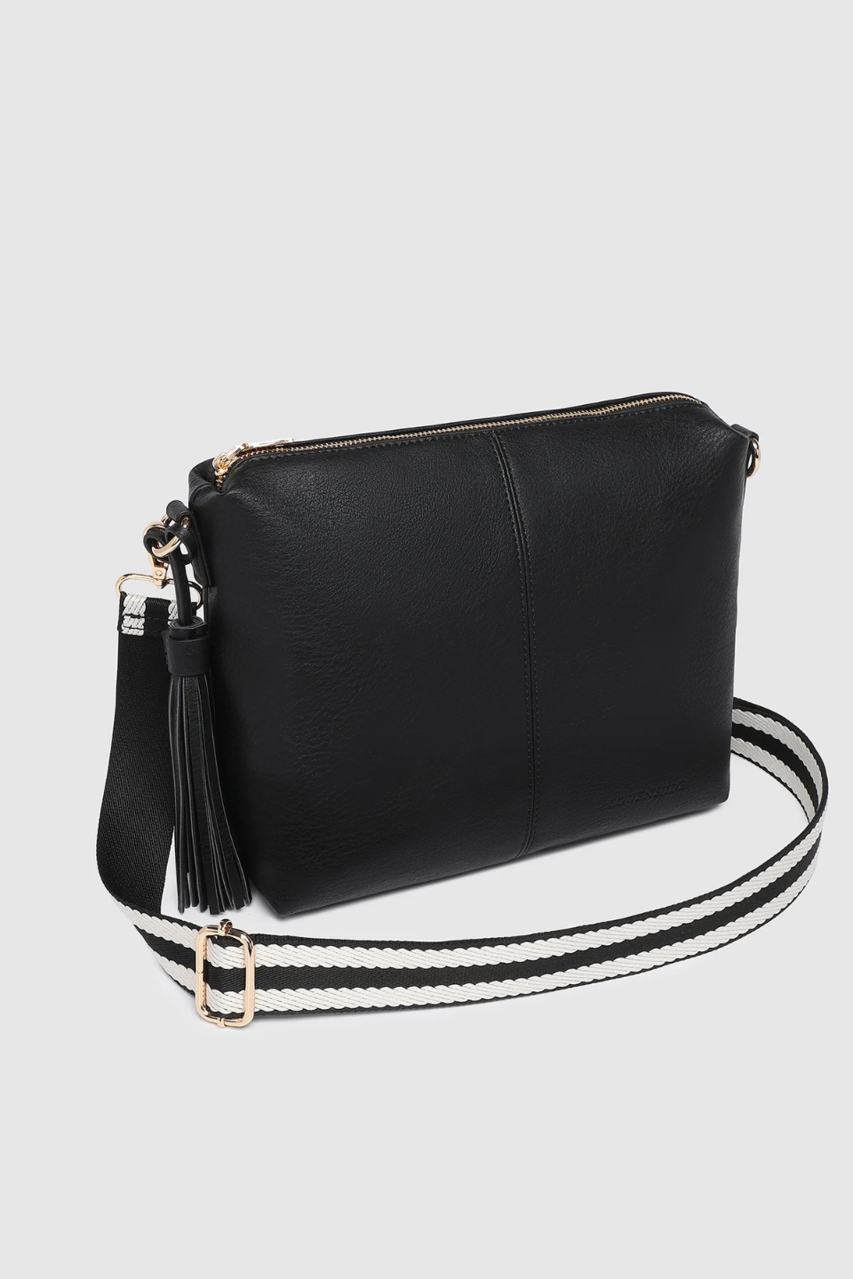 Daisy Stripe Crossbody Bag in Black