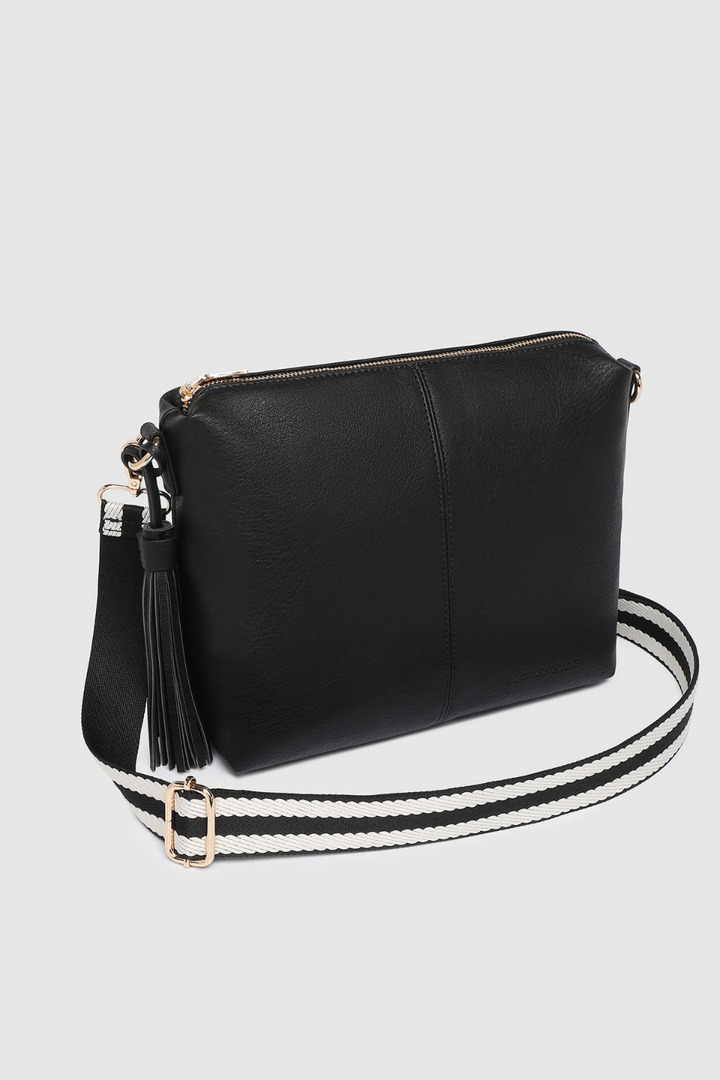 Daisy Stripe Crossbody Bag in Black