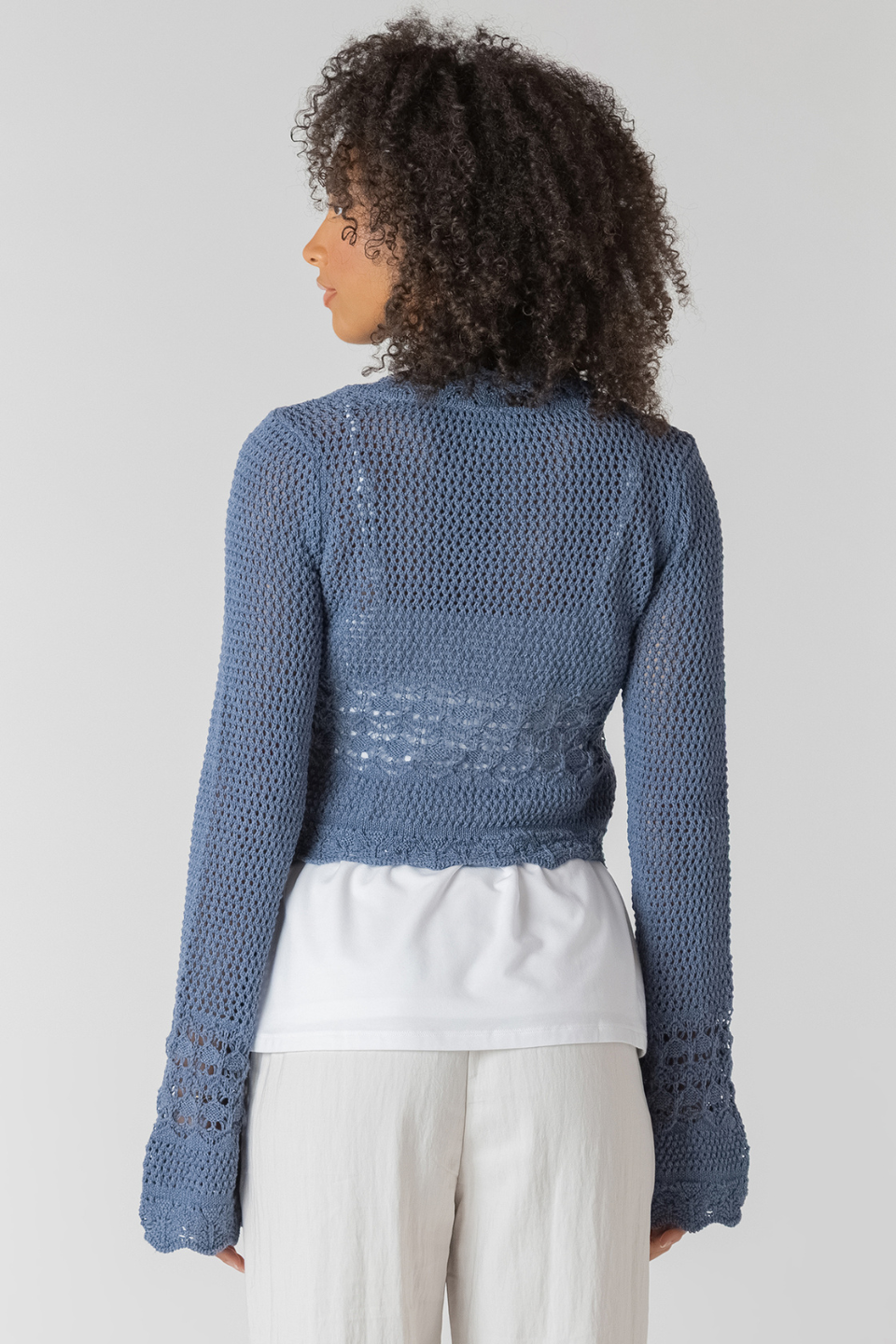 Laine Tie Front Crochet Cardigan - Hot Peppers Clothing