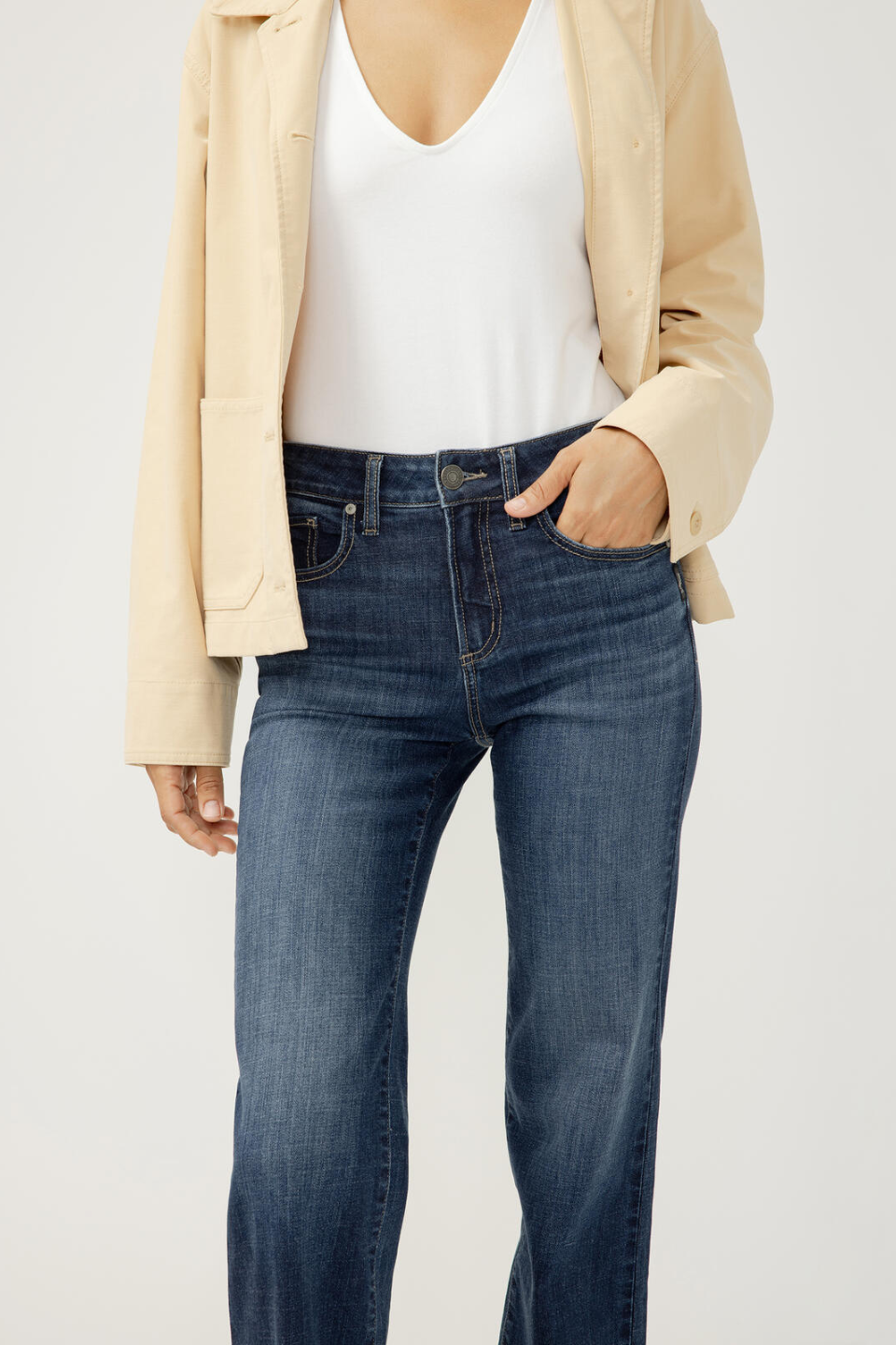 Avery High Rise Luxe Stretch Trouser Leg Jeans