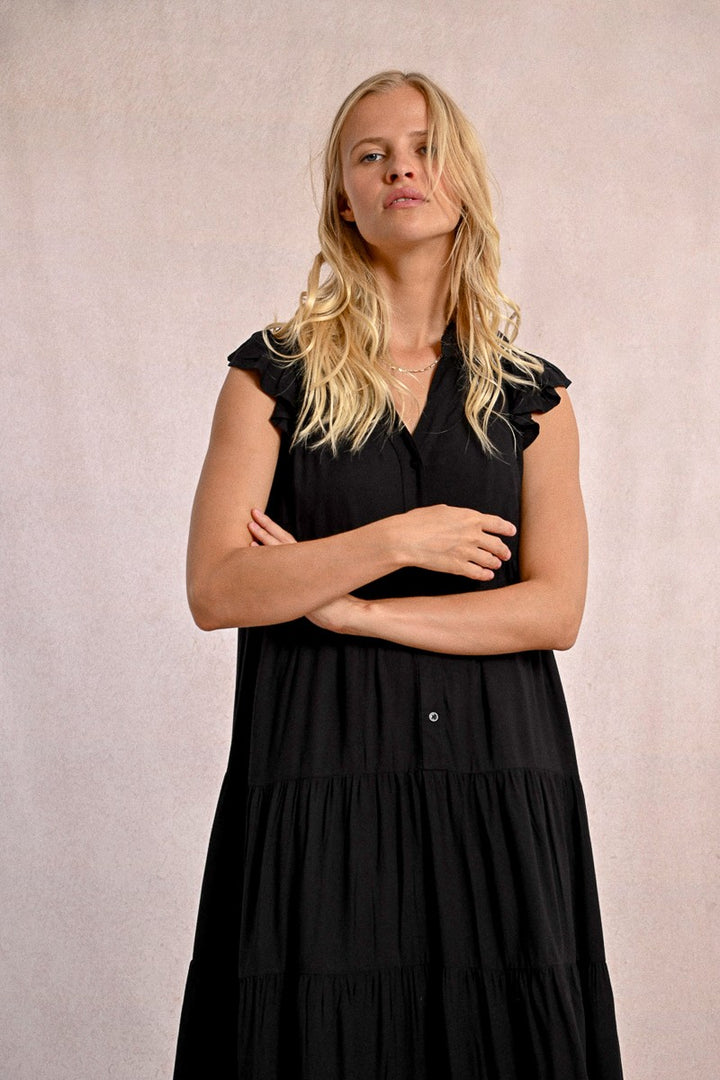 Long dress with multi-ruffles