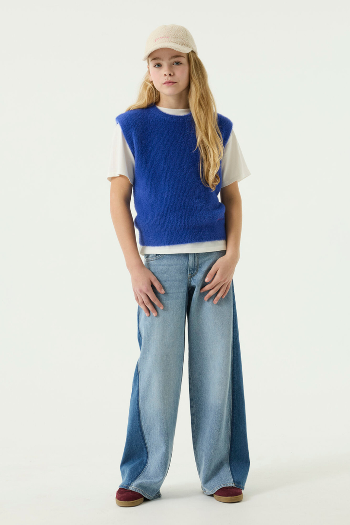 GARCIA Blue Fluffy Vest