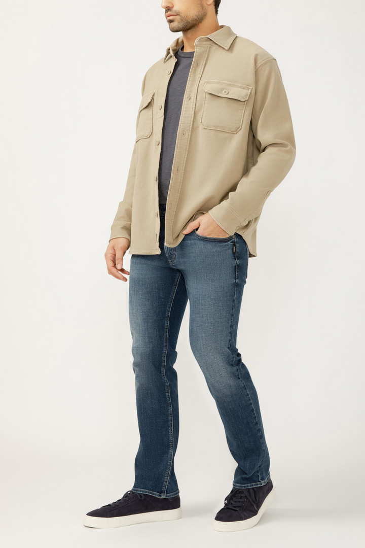 Button Up Knit Flex Shirt