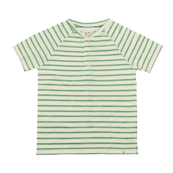 FRIGAT Green/White Stripe Raglan Henley