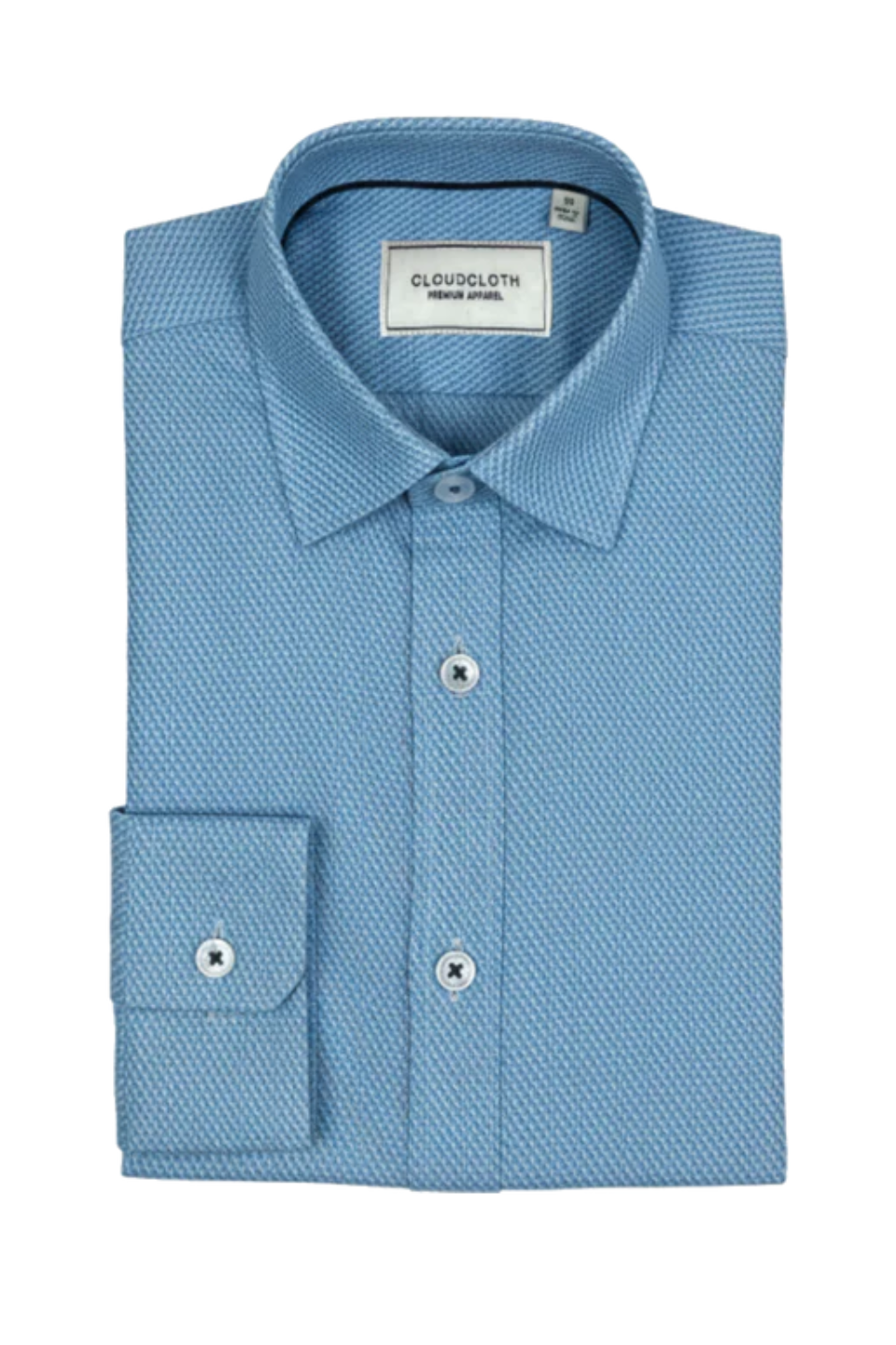 Teal Cloud Cloth Stretch Dress Shirt - Hot Peppers Clothing
