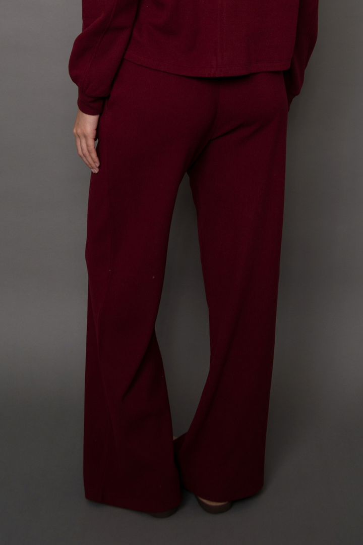 RD Style Philo Cozy Waffle Drawstring Wide Leg Pant