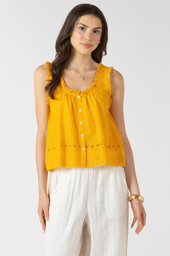 Dex Langley Embroidered Lace Trim Tank - Hot Peppers Clothing