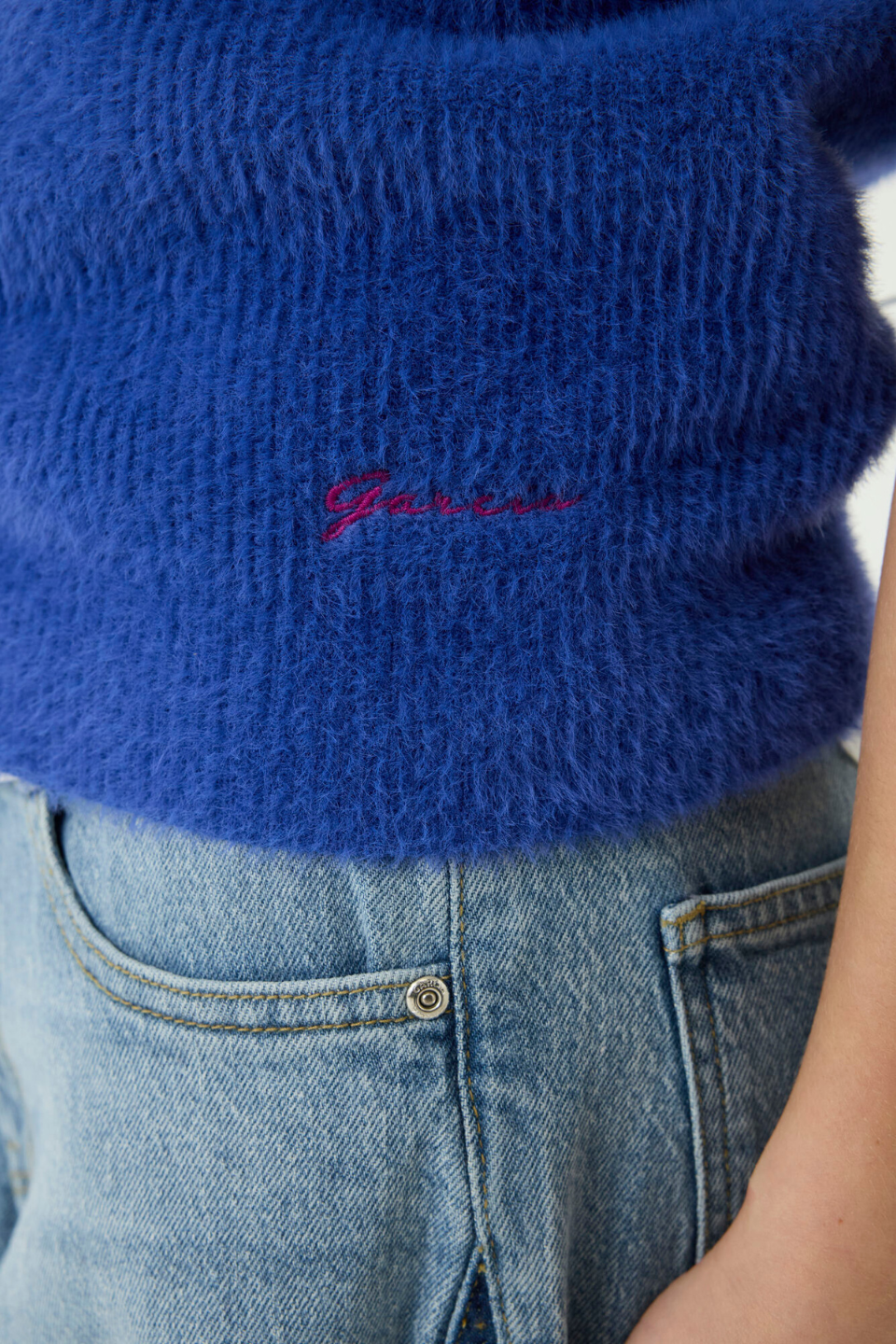 GARCIA Blue Fluffy Vest
