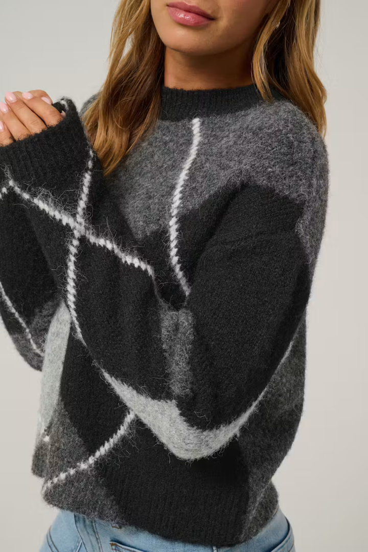 Kaffe Grith Wool Blend Argyle Pullover