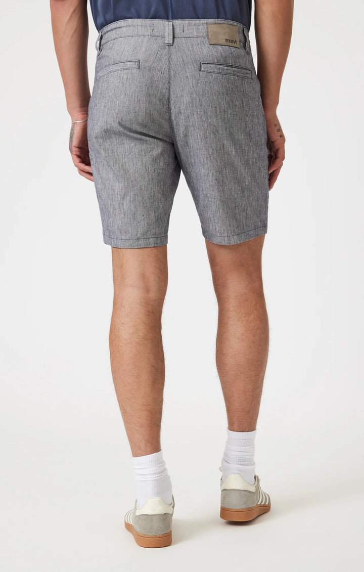 Noah 9" inseam Shorts | Navy Linen Stripe