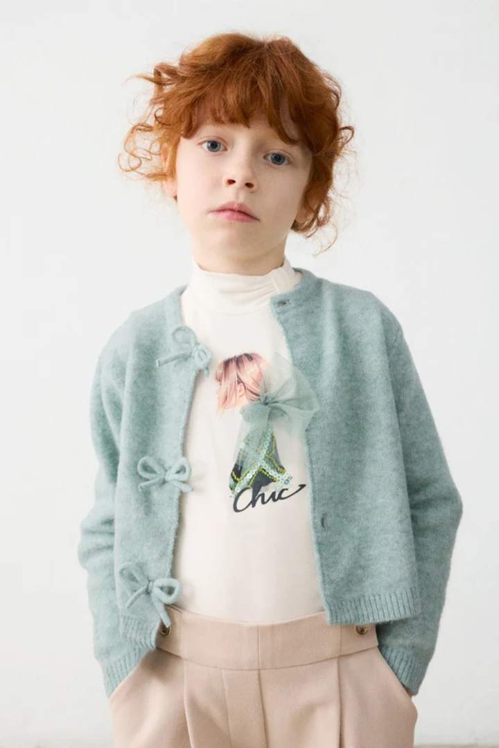 Mayoral Girl Knit Cardigan With Bows