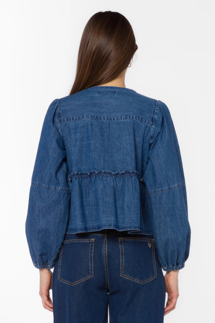 Abbie Blue Top - Hot Peppers Clothing