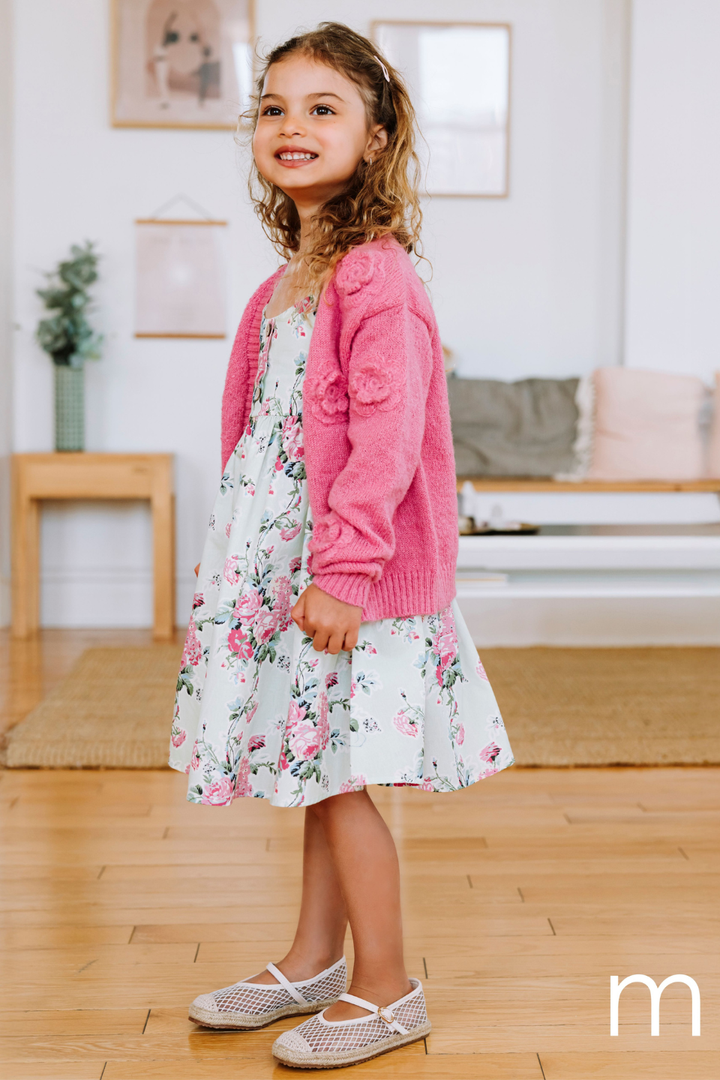 Girls’ Pink Floral Tank Dress - Hot Peppers Clothing